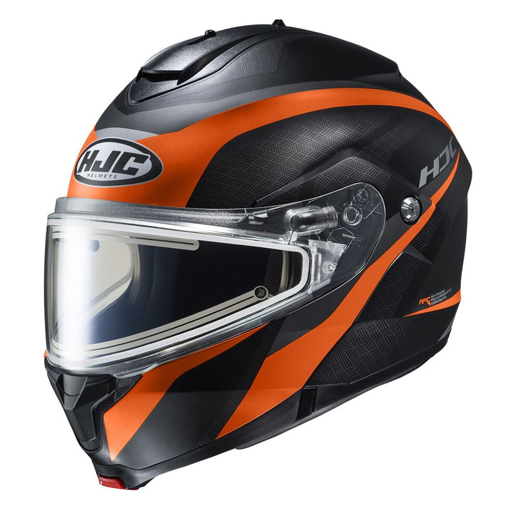 hjc c91 taly snowmobile helmet electric shield orange