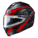 hjc c91 taly snowmobile helmet electric shield red