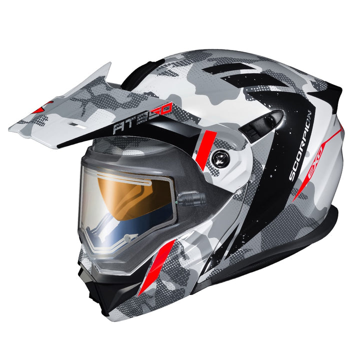 scorpion exo at950 outrigger electric face shield helmet gray