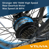 VTUVIA ebike SF20 Black Fat Tire Folding bike