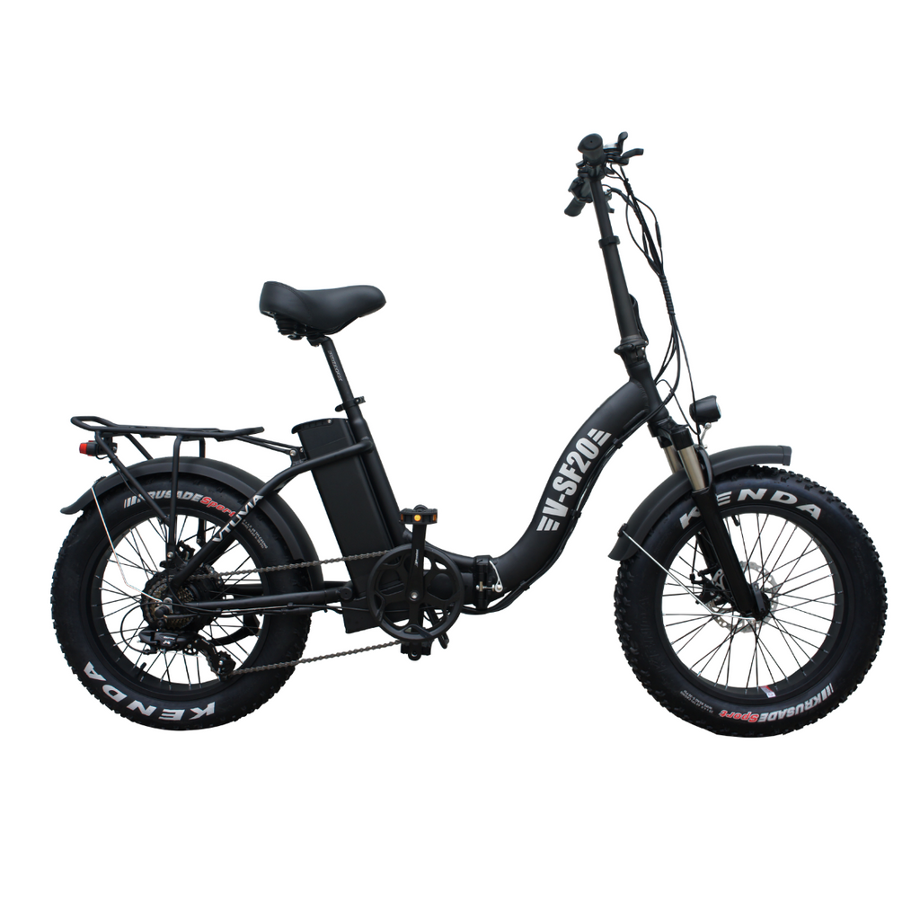 vtuvia ebike sf20 step thru folding bike left black